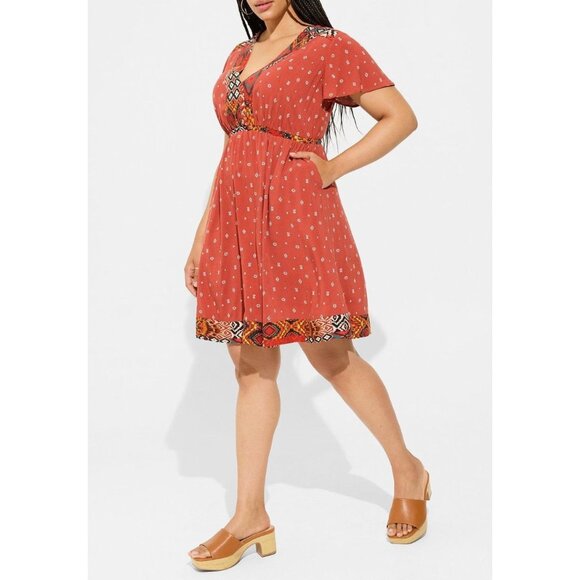Torrid Southwestern Print‎ Dress w/Pockets Size 12 (0) Summer Vacation Bohemian - Picture 1 of 14